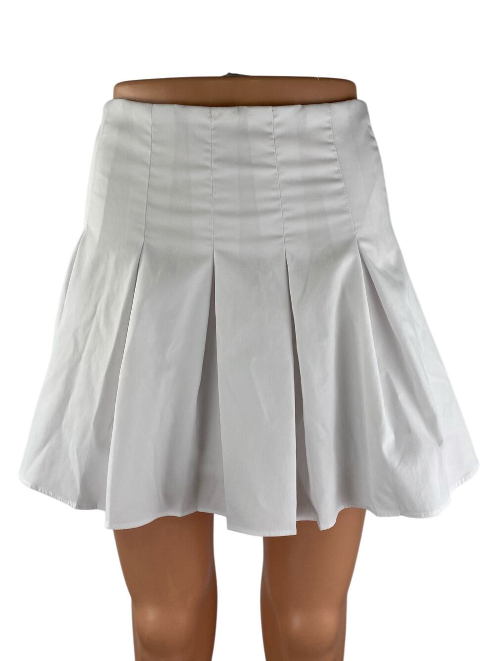 M.N.I Los Angeles White Pleated High Rise Mini Athletic Tennis Flare Skirt Sz S